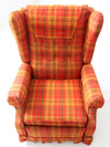 vintage 1970s plaid recliner