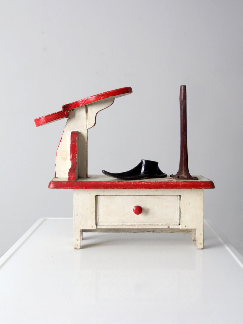 vintage cobbler's shoe stand station