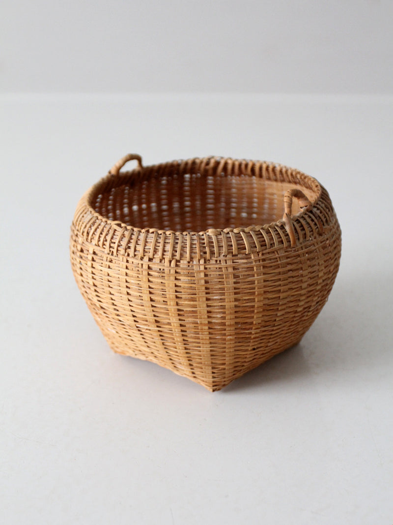 vintage small handwoven basket