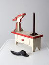 vintage cobbler's shoe stand station