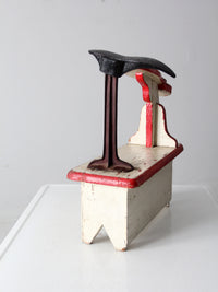 vintage cobbler's shoe stand station
