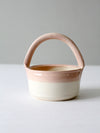 vintage studio pottery basket bowl