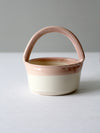 vintage studio pottery basket bowl