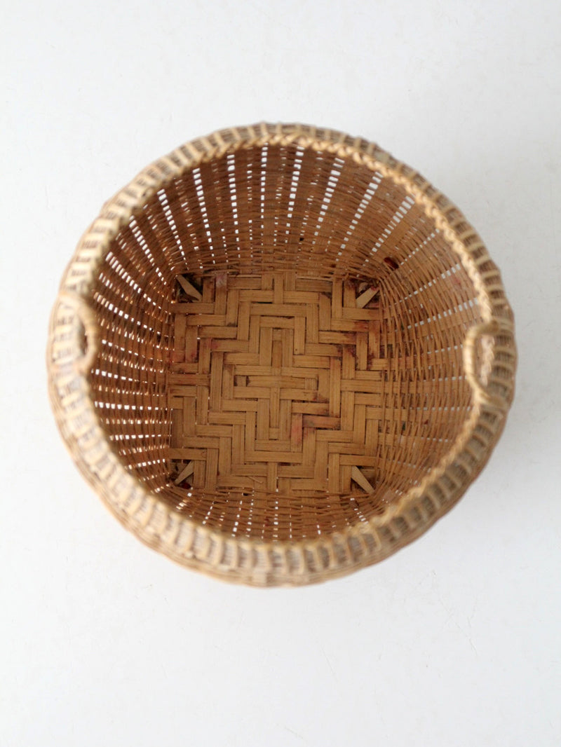 vintage small handwoven basket