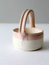 vintage studio pottery basket bowl
