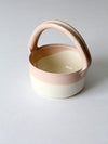 vintage studio pottery basket bowl