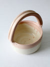 vintage studio pottery basket bowl