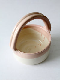 vintage studio pottery basket bowl