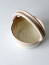 vintage studio pottery basket bowl