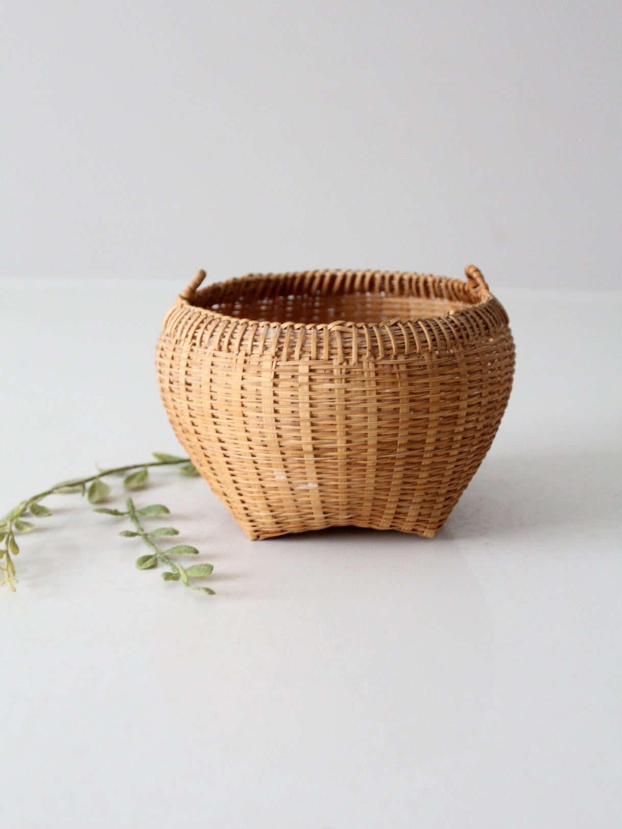 vintage small handwoven basket