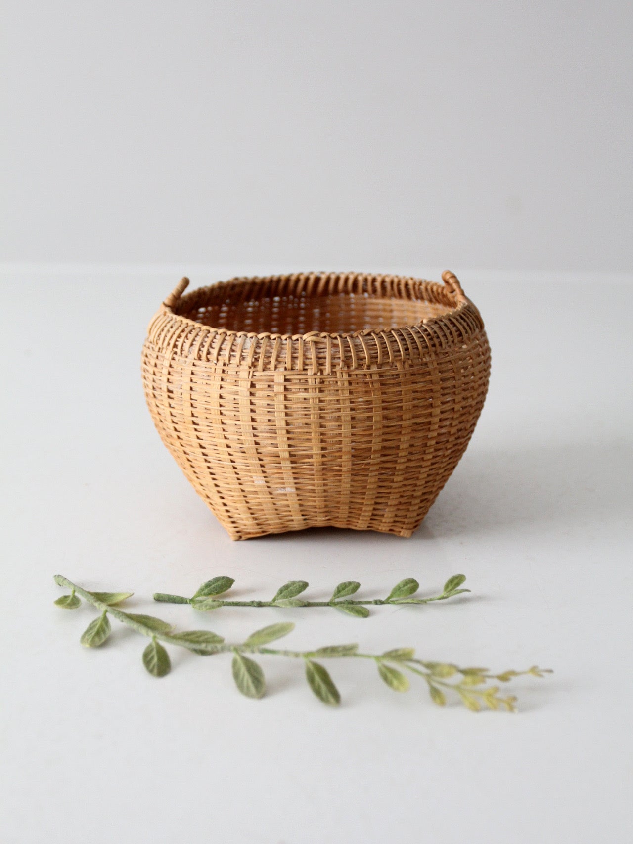 vintage small handwoven basket