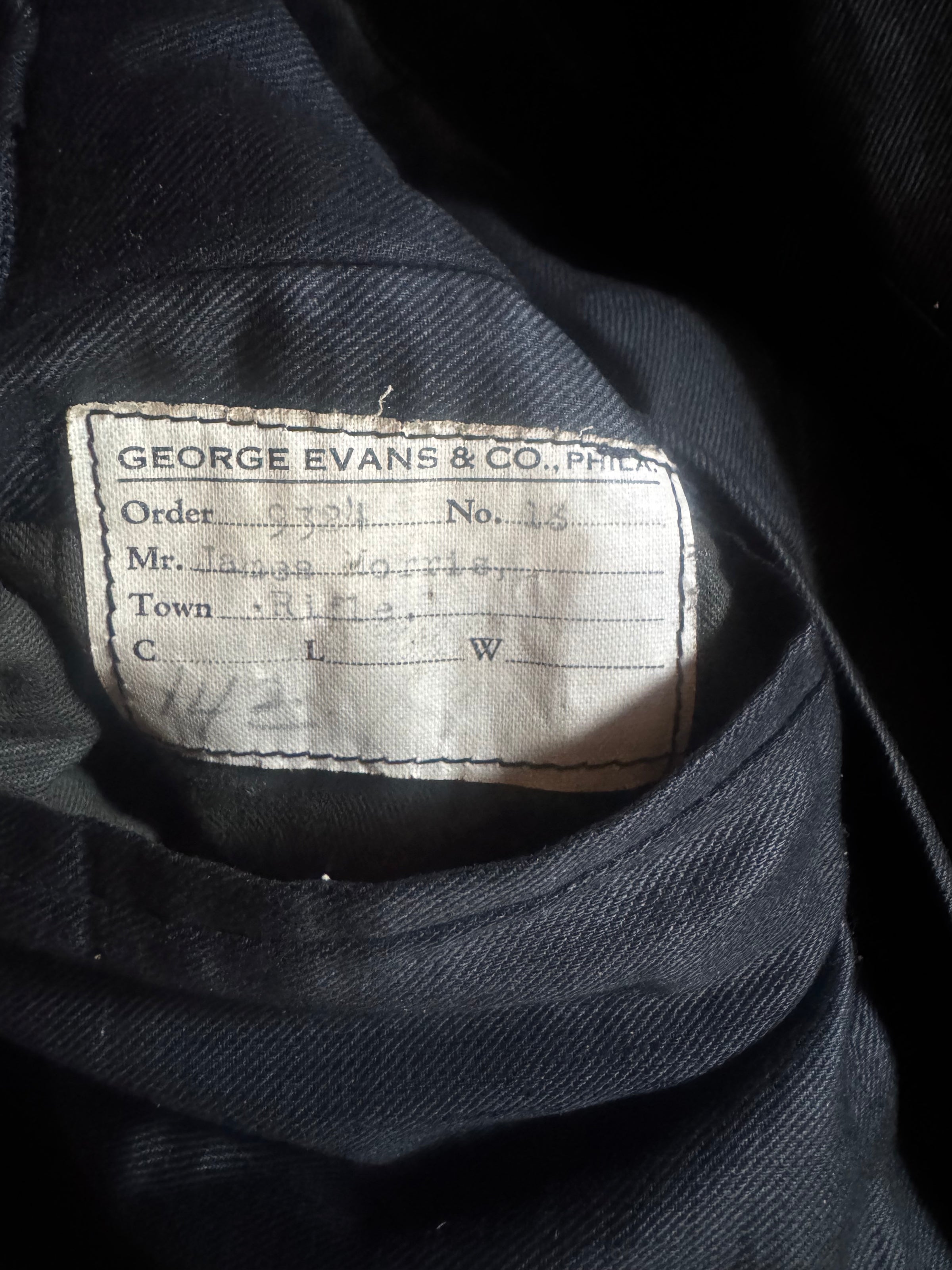 antique George Evans & Co uniform jacket
