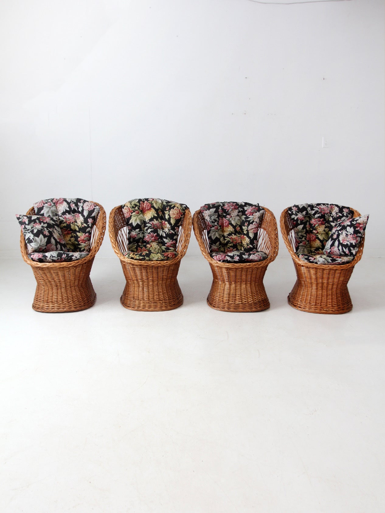 vintage rattan chairs set of 4