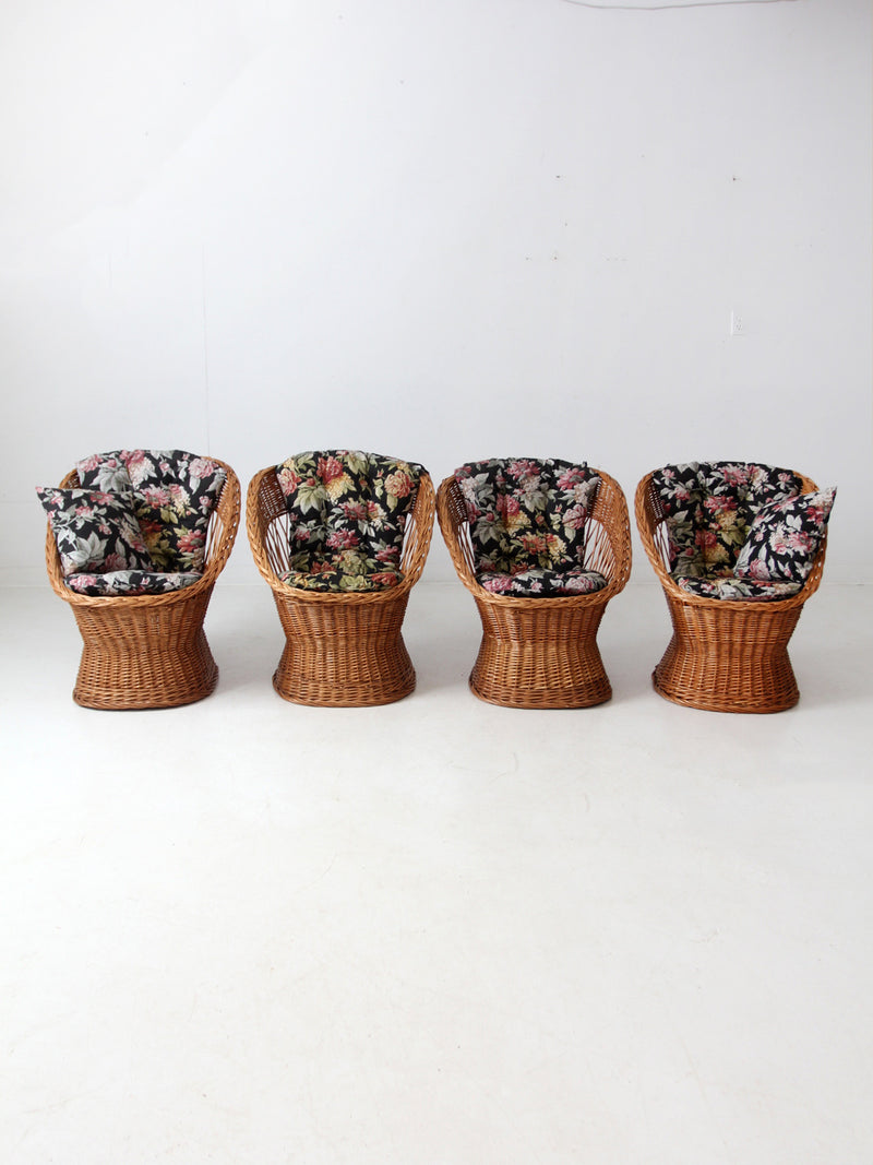 vintage rattan chairs set of 4