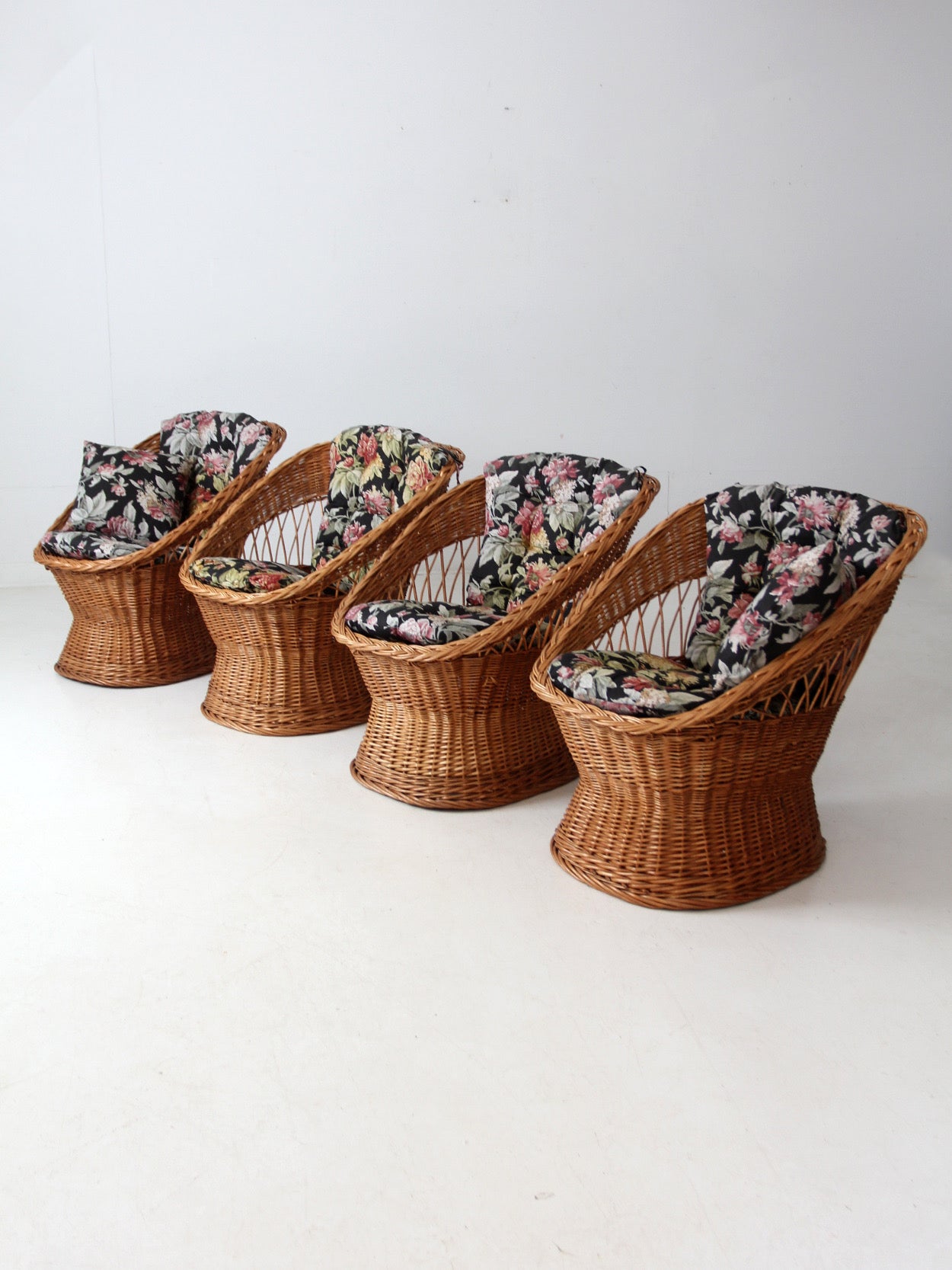 vintage rattan chairs set of 4