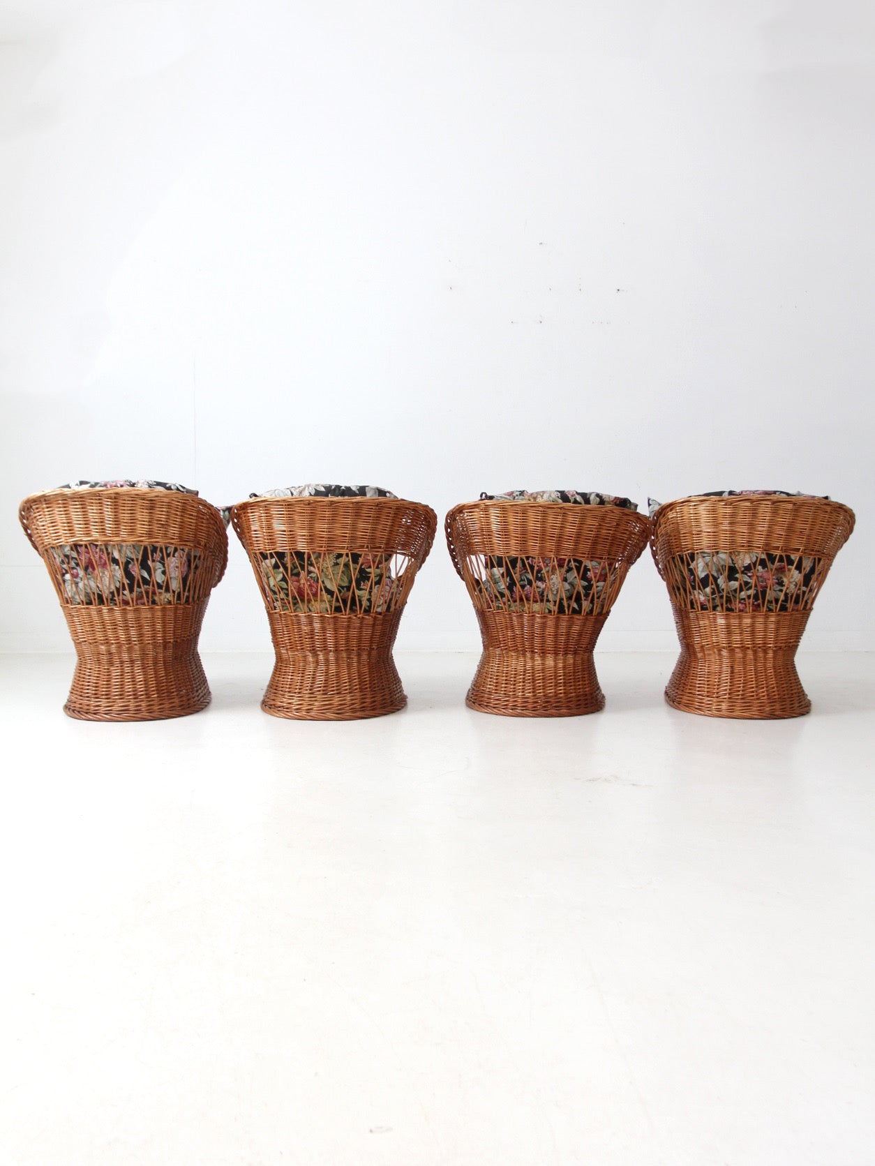 vintage rattan chairs set of 4
