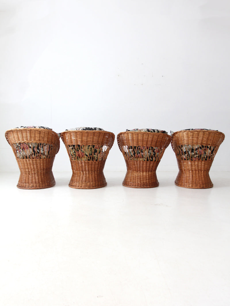 vintage rattan chairs set of 4