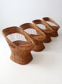 vintage rattan chairs set of 4