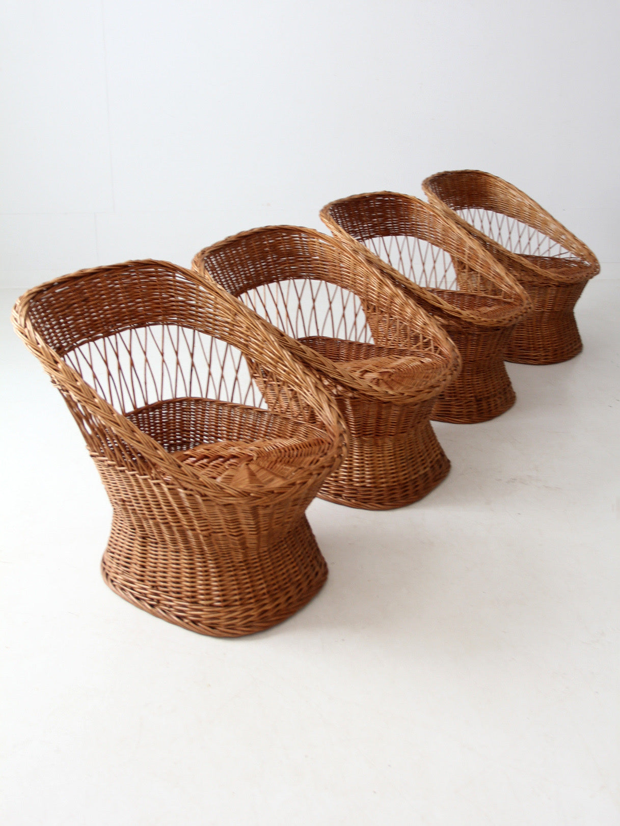 vintage rattan chairs set of 4