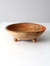 vintage hand-painted wood bowl