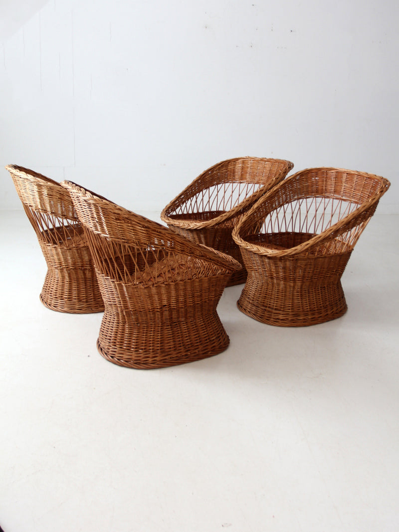 vintage rattan chairs set of 4