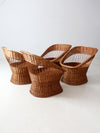 vintage rattan chairs set of 4