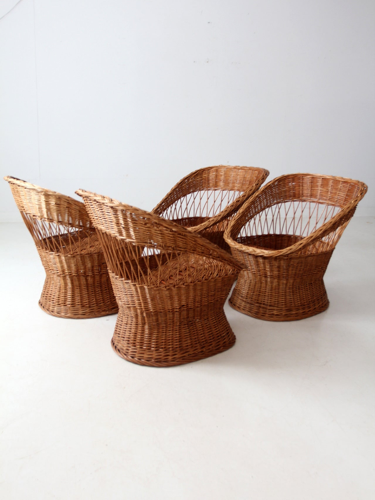 vintage rattan chairs set of 4