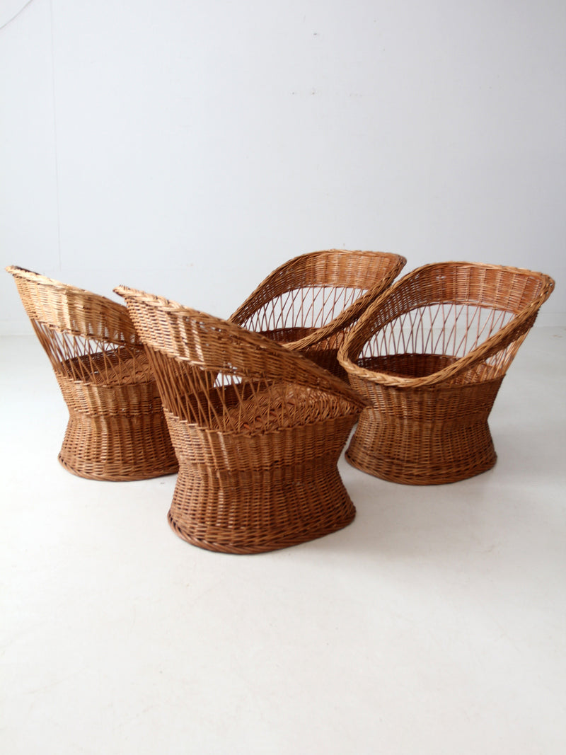 vintage rattan chairs set of 4