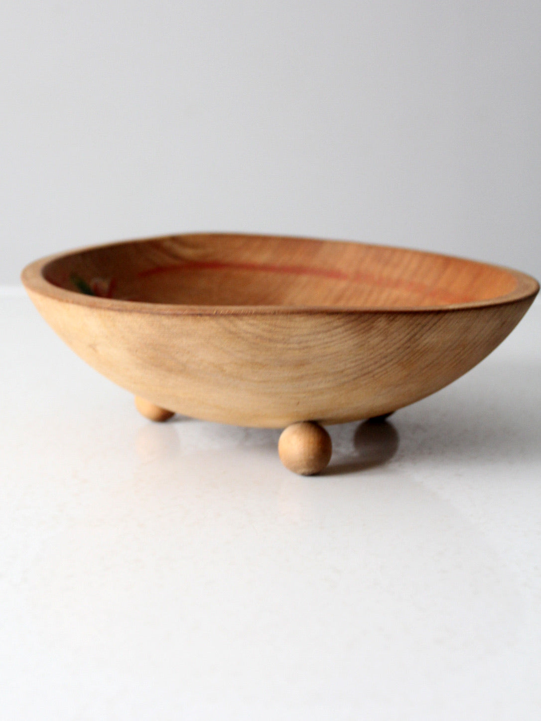 vintage hand-painted wood bowl