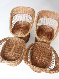 vintage rattan chairs set of 4