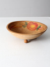 vintage hand-painted wood bowl