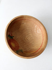 vintage hand-painted wood bowl