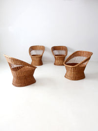 vintage rattan chairs set of 4