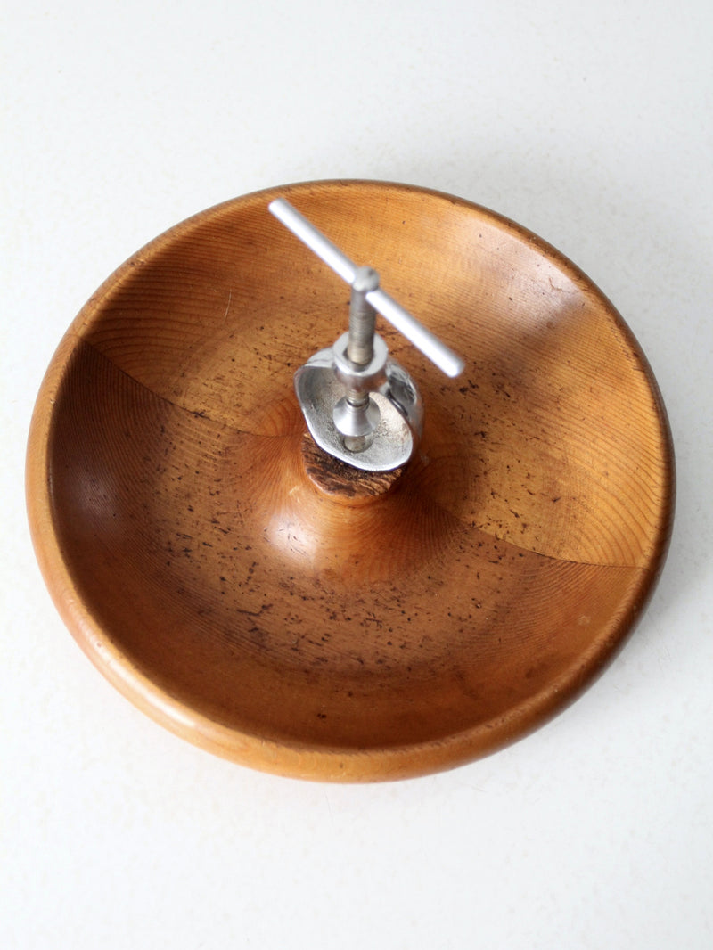 vintage walnut nutcracker bowl