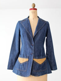 vintage 1970s tailored denim blazer by Gitcha Covered Up