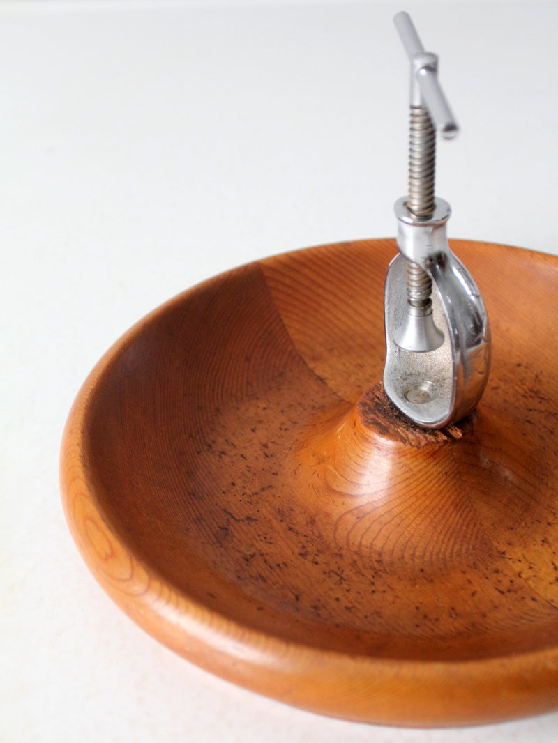 vintage walnut nutcracker bowl