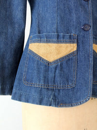 vintage 1970s tailored denim blazer by Gitcha Covered Up