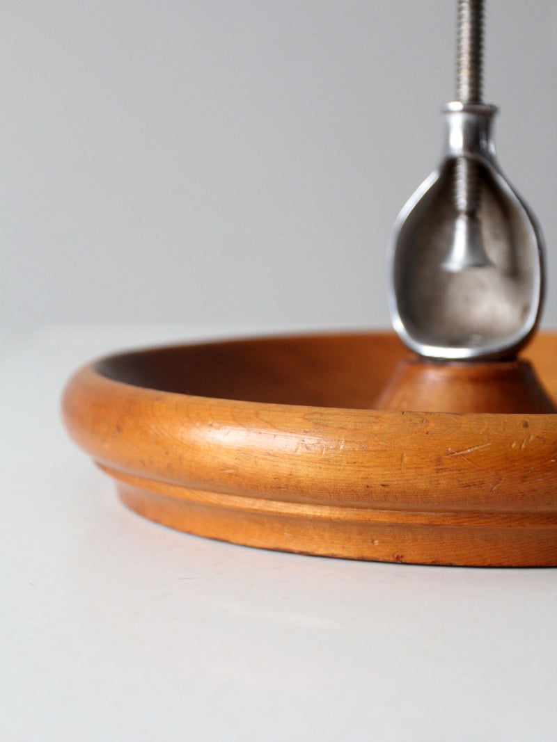 vintage walnut nutcracker bowl