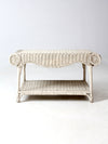 antique white wicker coffee table