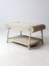 antique white wicker coffee table