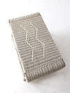 antique white wicker coffee table