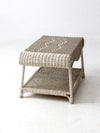antique white wicker coffee table
