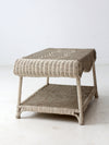 antique white wicker coffee table