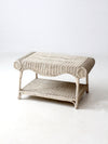 antique white wicker coffee table