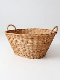 antique French country wicker laundry basket