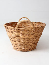 antique French country wicker laundry basket