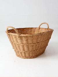antique French country wicker laundry basket