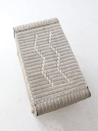 antique white wicker coffee table