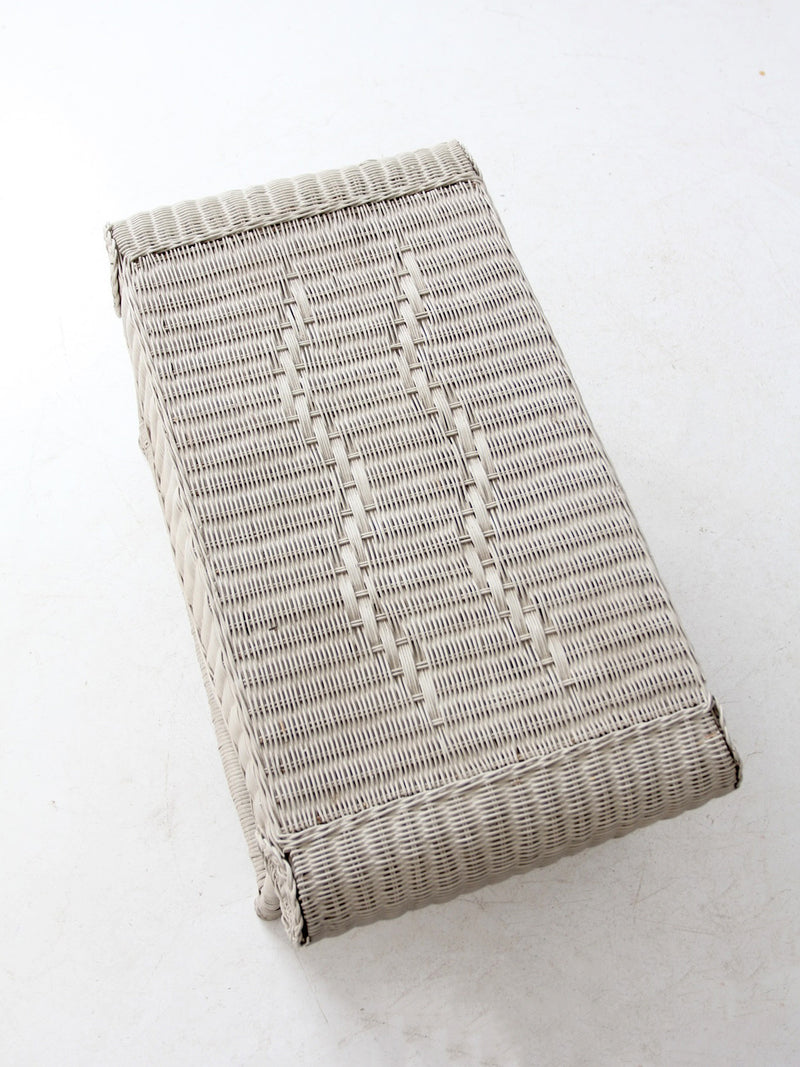 antique white wicker coffee table