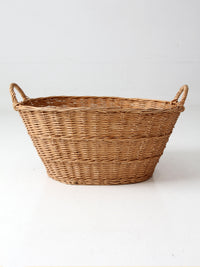 antique French country wicker laundry basket